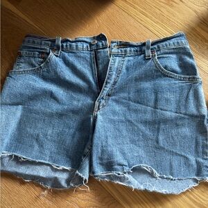 Levi's Distressed Blue Denim Shorts
